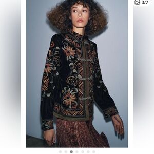 Zara Embroidered Velvet Jacket Limited Edition